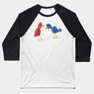 Red Bird Blue Bird Baseball T-Shirt